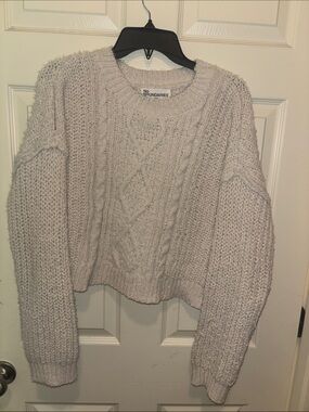 No Boundaries Cream Cable Knit Pullover Sweater